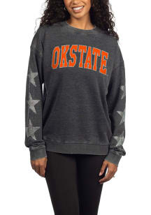 Oklahoma State Cowboys Womens Black Rhinestone Stars Campus Crew Sweatshirt