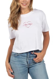 Arkansas Razorbacks Womens White Short N Sweet Short Sleeve T-Shirt