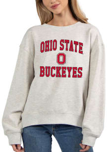 Womens Grey Ohio State Buckeyes Old School Crew Sweatshirt