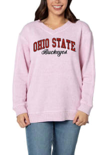 Womens Red Ohio State Buckeyes Comfy Crew Sweatshirt