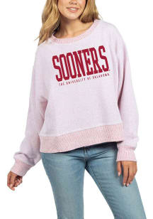 Oklahoma Sooners Womens Red Cool Down Crew Sweatshirt