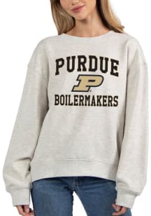 Womens Grey Purdue Boilermakers Old School Crew Sweatshirt