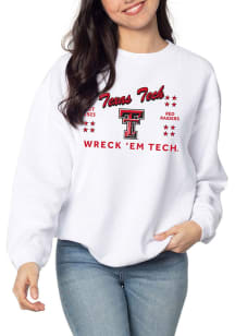 Texas Tech Red Raiders Womens White Corded Crew Sweatshirt