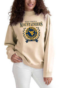 West Virginia Mountaineers Womens Gold Nantucket Crew Sweatshirt