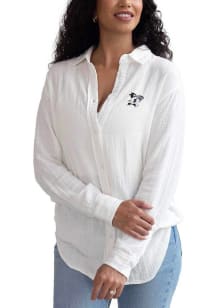 Womens White K-State Wildcats Leisure Long Sleeve Dress Shirt