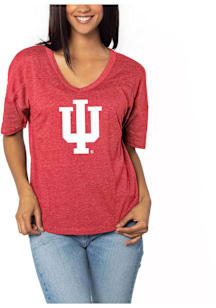 Indiana Hoosiers Womens Crimson Happy Short Sleeve T-Shirt