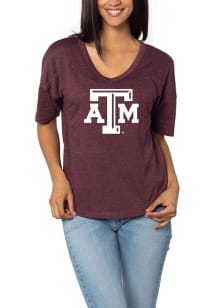 Texas A&amp;M Aggies Womens Maroon Happy Short Sleeve T-Shirt
