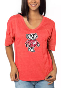 Wisconsin Badgers Happy Short Sleeve T-Shirt - Red