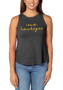 Womens Black Iowa Hawkeyes Swing Tank Top