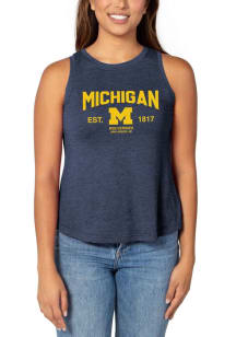 Womens Navy Blue Michigan Wolverines Swing Tank Top