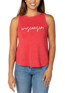 Womens Red Wisconsin Badgers Swing Tank Top
