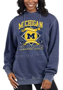 Michigan Wolverines Womens Navy Blue 2023 National Champions Hooded Sweatshirt