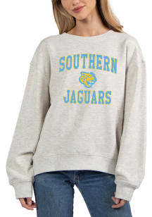Southern University Jaguars Womens Ash Old School Crew Sweatshirt