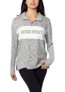 Southern University Jaguars Womens Grey Cozy Fleece 1/4 Zip Pullover