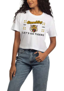 Grambling State Tigers Womens White Short N Sweet Short Sleeve T-Shirt