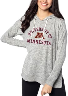 Womens Grey Minnesota Golden Gophers Cozy Tunic Hooded Sweatshirt