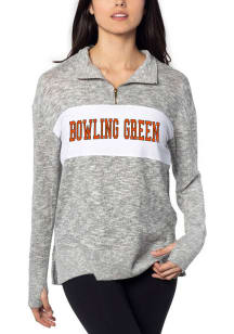 Bowling Green Falcons Womens White Cozy 1/4 Zip Pullover