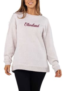 Cleveland Womens Oatmeal Script Crew Sweatshirt