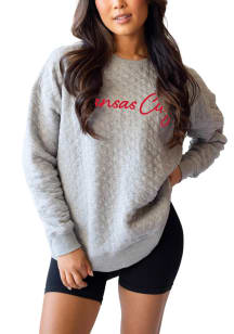 Kansas City Womens Grey Textured Crew Sweatshirt