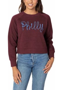 Philadelphia Womens Light Blue Arch Wordmark Crew Sweatshirt