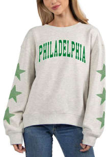 Philadelphia Womens Light Blue Arch Wordmark Crew Sweatshirt