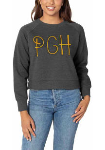 Pittsburgh Womens Black Script Crew Sweatshirt