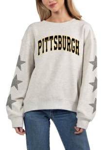 Pittsburgh Womens Grey Rhinestone Crew Sweatshirt