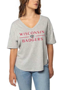 Wisconsin Badgers Happy Short Sleeve T-Shirt - Grey