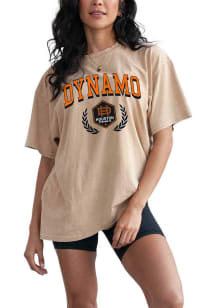 Houston Dynamo Womens Tan Band Short Sleeve T-Shirt