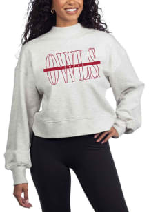 Temple Owls Womens Grey Strike Through Crew Sweatshirt