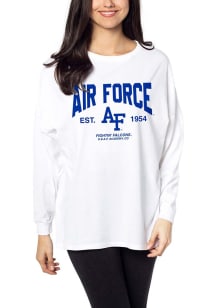 Air Force Falcons Womens White Big LS Tee