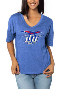 Lubbock Christian University Chaps Womens Blue Happy Short Sleeve T-Shirt