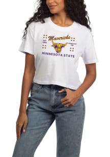Minnesota State Mankato Mavericks Womens White Short n Sweet Short Sleeve T-Shirt