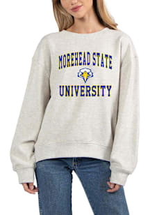 Morehead State Eagles Womens Ash Old School Crew Sweatshirt