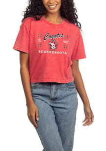 South Dakota Coyotes Womens Red Short n Sweet Short Sleeve T-Shirt