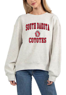 South Dakota Coyotes Womens Ash Old School Crew Sweatshirt