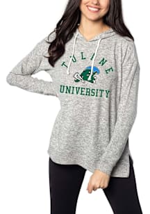 Tulane Green Wave Womens Grey Cozy Hooded Sweatshirt