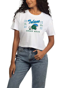 Tulane Green Wave Womens White Short n Sweet Short Sleeve T-Shirt