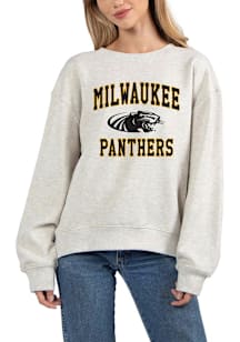 Wisconsin-Milwaukee Panthers Womens Ash Old School Crew Sweatshirt