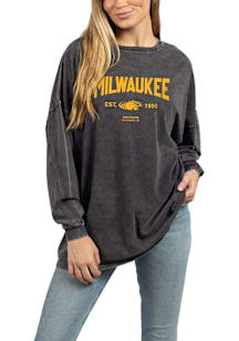 Wisconsin-Milwaukee Panthers Womens Black Big LS Tee