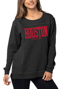 Houston Cougars Womens Black Back to Basic Tunic Crew Sweatshirt
