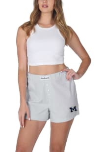 Womens Grey Michigan Wolverines Striped Boxer Shorts
