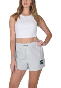 Womens Grey Michigan State Spartans Striped Boxer Shorts