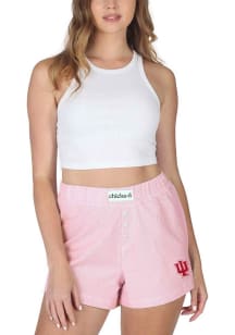 Womens Red Indiana Hoosiers Striped Boxer Shorts