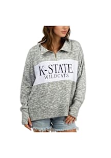 K-State Wildcats Womens Grey Classic Qtr Zip