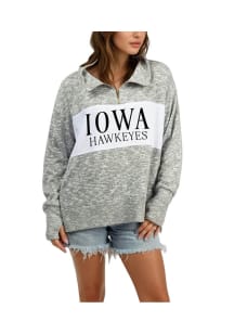 Womens Grey Iowa Hawkeyes Classic Qtr Zip
