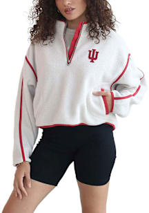 Womens Ivory Indiana Hoosiers On the Run Qtr Zip