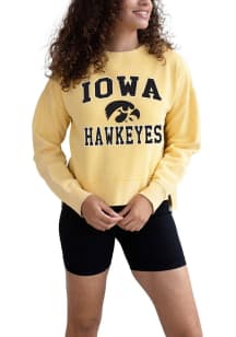 Womens Yellow Iowa Hawkeyes Malibu Crew Sweatshirt