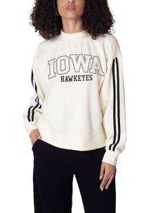 Womens White Iowa Hawkeyes Varsity Crew Sweatshirt