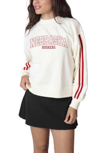 Womens White Nebraska Cornhuskers Varsity Crew Sweatshirt